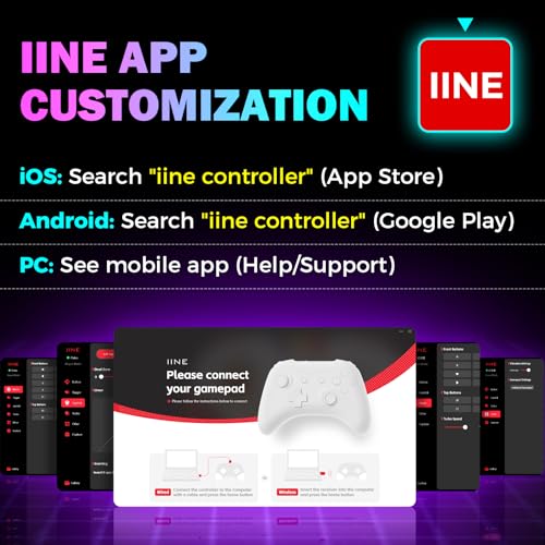 IINE Mini Retro Wireless Controller, Micro Remote Controller for Switch/OLED, PC, Android and IOS, Keychain Pocket-sized Controller with Turbo Function (Black) - color: Black