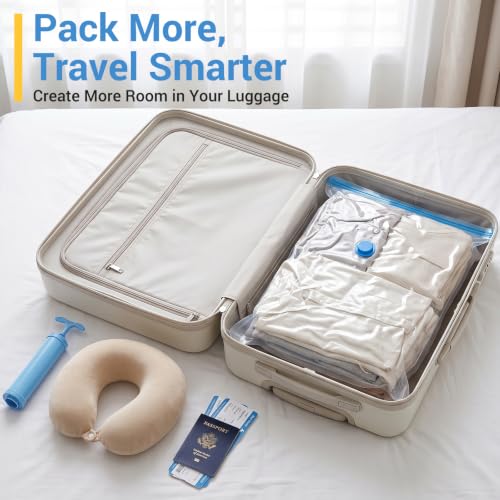 Fygrip Vacuum Storage Bags with Hand Pump, Plastic Packaging Bags, 80% Space Saver Vacuum Seal Bags for Clothing, Travel Lugggage, Blankets, Comforters, 20 Combo