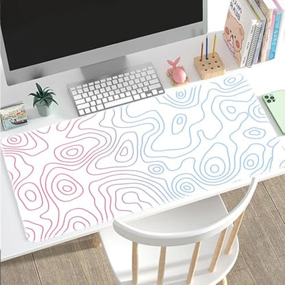 Rcege Large Mouse Pad for Desk - Gaming Mouse Pad with Stitched Edges, Anti-Slip Base for Keyboard and Mouse(Dazzle White, 31.5L x 15.8W inches) | waterproof surface, smooth tracking, keyboard & mouse, desk office use, easy clean, durable mouse mat - colo