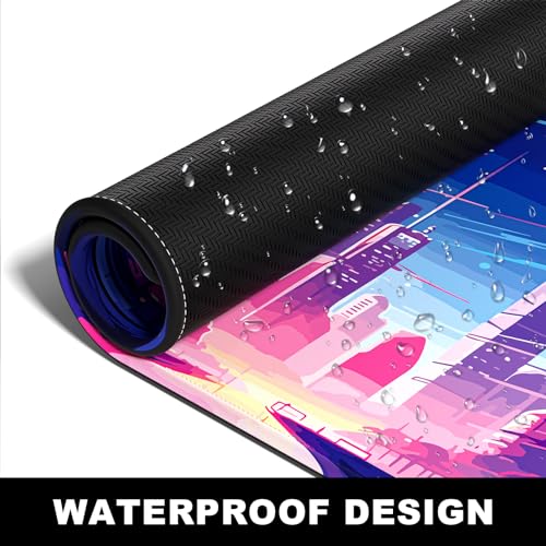 BOSOBO Large Mouse Pad, Desk Pad, XXL XL Extended Gaming Mouse Pad, Desk Mat for Office & Home, Long and HugeKeyboard Mat,Desktop Full Cover 31.5 x 11.8 Inches, Anime Tokyo Cyberpunk - color: Anime Tokyo Cyberpunk, size: XL - 31.5 x 11.8 Inches