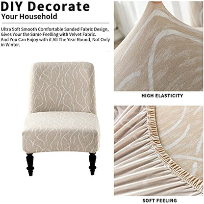 Eco-Ancheng Armless Chair Slipcover Removable Armless Accent Chairs Covers Washable Armless Slipper Chair Slipcover Printed Armless Chair Furniture Protector Covers for Living Dining Room Hotel - color: A4