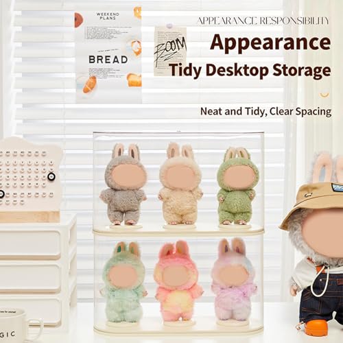 Rotating Display Case - Clear Figure Display Case with Dust Proof Cover,for 17/15cm Plush Dolls, Stackable Holder Display Shelf for Collectibles,NO Dolls - size: 8 Inch tall