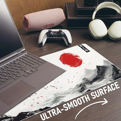 XL Sakura Cherry Blossom Mouse Pad – Japanese Gaming Desk Mat for Keyboard & Mouse – Non-Slip Water-Resistant Surface, Stitched Edges – 31.5x11.8 in (X-Large) - color: Sakura, size: 31.5L x 11.8W inches