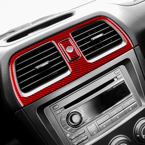AIRSPEED for Subaru Impreza 2005 2006 2007 Center Air Vent Outlet Frame Cover Carbon Fiber Center Console Interior Trim Accessories, Red - color: Center Air Vent Red