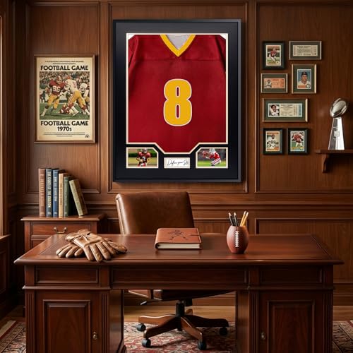 Aluminum Jersey Display Frame Case Large Shadow Box Jersey Frame with Photo Slots 98% UV Protection Clear Acrylic for Football, Hockey, Basketball, Baseball Shirt Ideal Gift for Sports Fans - color: Jersey Frame 8