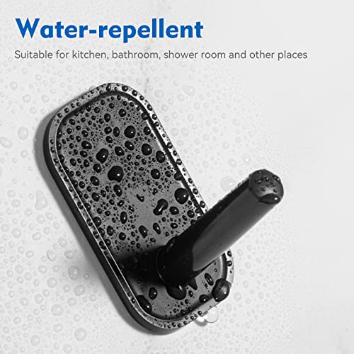 INNPLUS 6-Piece Adhesive Hook Set - Self-Adhesive Wall Hooks for Towels, Coats, Hats, Scarves & More (Black)