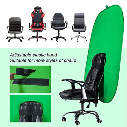Portable Green Screen Chair, 59 in Greenscreen Backdrop with Stand Double Sided Foldable Green Background, Chroma Key, for Video Chats and Meetings, Photography, Photo Zoom, Streaming Games