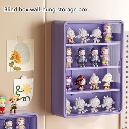 Blind Box Wall-Mounted Display Cabinet (Purple Big Size) - size: purple Big size