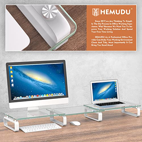 Hemudu Dual Monitor Stand, Computer Monitor Stand, Desktop Organizer, Monitor Stand Riser for PC, Computer, Laptop Clear HD02T-301 - size: 2 Pack Monitor Stand