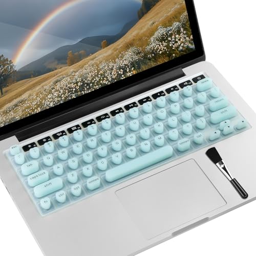 Keyboard Cover for Long Nails, Keyboard Film for Nail Art Silicone 3D Raised Keyboard Cover Skin for Typing Comfort Compatible with MacBook Pro/Air 13"/14"/15"/16" 2020-2024 (Blue) - color: Blue