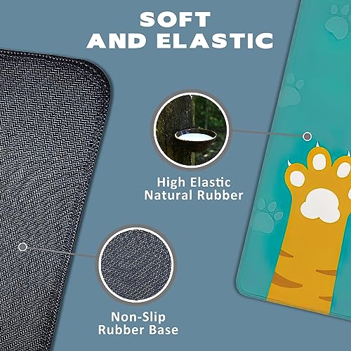 Extended Gaming Mouse Pad Cute Cat Paws Large Mousepad with Stitched Edges,Anti-Slip Rubber Base Keyboard Mouse Mat Desk Pad for Gaming Home Office 35.4 x 15.7 inches - color: Cute Cat Paws
