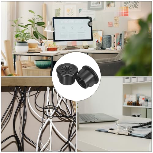uxcell 30Pcs Cable Grommets, Snap Bushing Grommet for Holes with 0.47"(12mm) Mounting, Round Nylon Snap in Cable Desk Grommet for Cables and Cords Management, Black - size: 12 mm