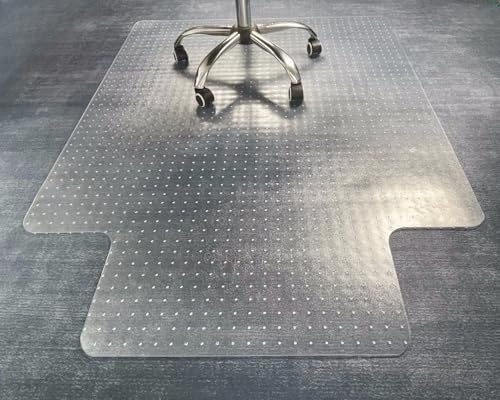 46” x 60” Office Chair Mat for Carpeted Floors – Large, Slip-Resistant, Heavy-Duty Desk Protector with Extended Lip – Easy Glide Rolling Desk Chair Mat for Work, Gaming, Home - size: 46" x 60"