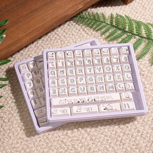 Sumgsn Keycaps Storage Box, Keycaps Container, 130 Keys Transparent Display Case Holds 7u Spacebar/Big Enter Key for XDA/Cherry/MOA/MAO Profile Mechanical Keyboard (Purple) - color: purple
