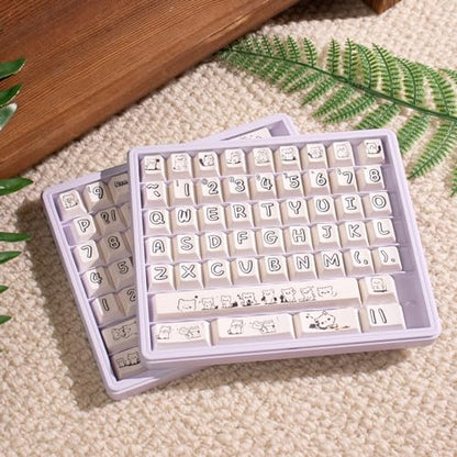 Sumgsn Keycaps Storage Box, Keycaps Container, 130 Keys Transparent Display Case Holds 7u Spacebar/Big Enter Key for XDA/Cherry/MOA/MAO Profile Mechanical Keyboard (Purple) - color: purple