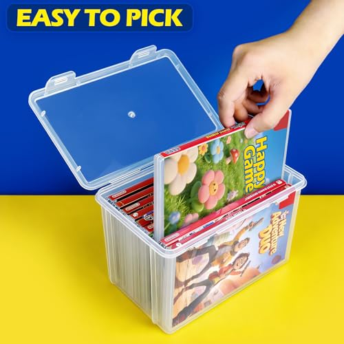 2 Pack Video Game Holder for Switch Game Storage Box Store 18 Cases, Media Storage Organizer, Clear Plastic Storage Box