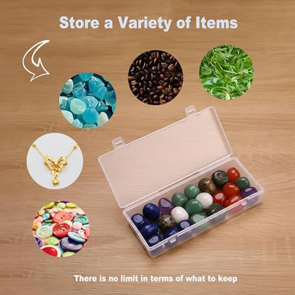 6 Pack Clear Plastic Storage Boxes with Hinged Lids, 6x2.6x1.2 Inches Long Rectangular Organizer for Diamond Art Accessories, Beads, Crafts
