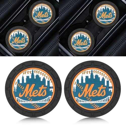 Car Cup Holder Coasters for New York Met Baseball Fans, Met Car Coasters for Cup Holder Insert Silicone Non-Slip - color: 11m12ets