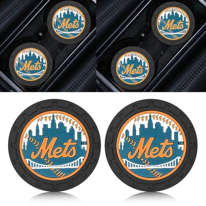 Car Cup Holder Coasters for New York Met Baseball Fans, Met Car Coasters for Cup Holder Insert Silicone Non-Slip - color: 11m12ets