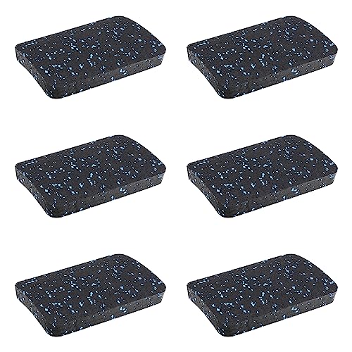 Heavy Duty Treadmill Mat Pads - 6 PCS 0.55" Ultra-Dense Rubber Anti-Vibration Pads - Professional Grade Floor Protection for Large Machines and High-Impact Use - size: 4.7" x 3.2" x 0.55"
