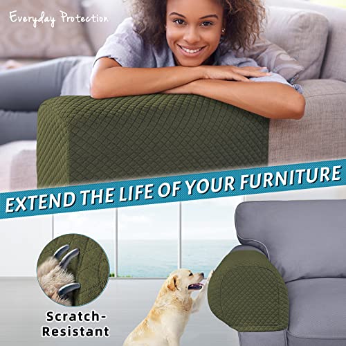 Roytub Couch Arm Covers, Sofa Arm Covers, Stretch Armrest Cover for Sofas, Armchair, Loveseat, Recliner, Sofa armrest Cover, Arm Chair Covers Set of 2(Medium, Sage Green) - color: Sage Green, size: M - 17.5"(D) × 6.3(W) × 8.2(H)