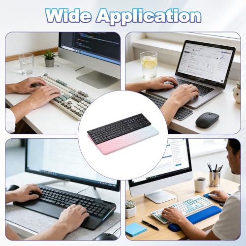 PATIKIL Computer Keyboard Stand with Wrist Rest, Computer Wrist Support Pad, Keyboard Stand Riser Holder Pad for Office Desk Gaming Home, Pink and Green - color: Pink and Green