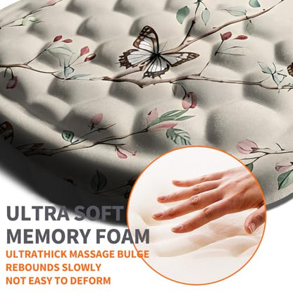 Ergonomic Joint Wrist Support Mouse Pad with Memory Foam Cushion Massage Bump, Carpal Tunnel Pain Relief Mousepad Slope Design for Wrist Rest, 11.8x7.9 in, Butterfly Hummingbird - color: Butterfly Hummingbird