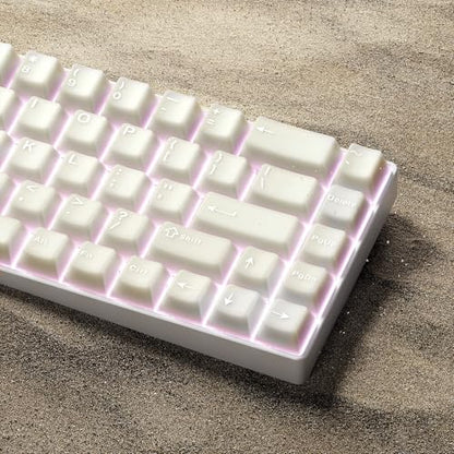 GMKWTL XVX White Jade Keycaps, Double Shot PBT Keycap Set with Cherry Profile, 121-Keys Translucent Keyboard Keycaps Compatibility with ANSI Layout MX Switches Mechanical Keyboard - color: White