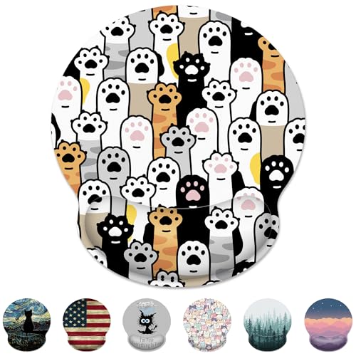 Ergonomic Mouse Pad with Wrist Support,Cute Cat Paws Mouse Pad with Wrist Rest,Relieve Wrist Pain Mousepad Non-Slip Rubber Base,Mouse Pads for Desk,Computers,Laptop,Office,Gaming,Home,Accessories - color: Cute Cat Paws