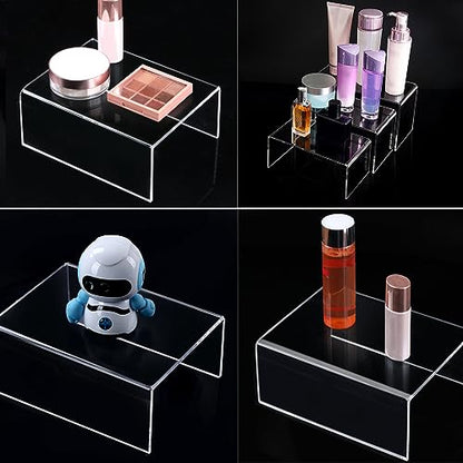 Cerpourt 2 Sets Acrylic Display Risers(4",5",6") Product Stand ((4"x5"x6") Clear Risers)
