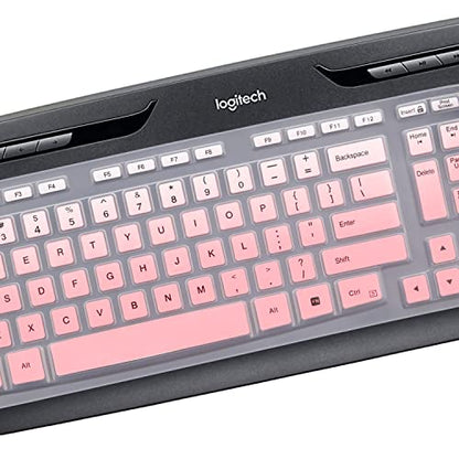 Keyboard Cover for Logitech MK320 YR002/Y-R0009 & K330 MK335 Wireless Ultra Thin Silicone Keyboard Protector Skin MK320 K330 MK335 Accessories-Ombrepink - color: Ombrepink