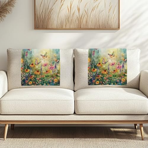 Butterfly Daisy Floral Print Recliner Headrest Protectors, Anti-Wear Sofa Headrest Protective Cover for Furniture Slipcovers Headrest Cover for Sofa Furniture Chair Theater Seat - color: Butterfly Daisy Floral