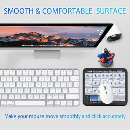 Desk Stretches Mouse Pad, Office Posture Exercise Guide Desk Mat, Non-Slip Smooth Mousepad for RSI Relief Remote Workers Gamers - color: Desk Stretches & Posture