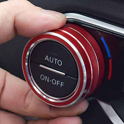 XITER Center Console Knobs AC Air Conditioning Button Audio Function Rear Mirror Knob Switch Cover Trim Compatible with Nissan Altima 2019 2020 2021-2025/Rogue 2021 2022 2023 2024 2025 2026(RED) - color: RED