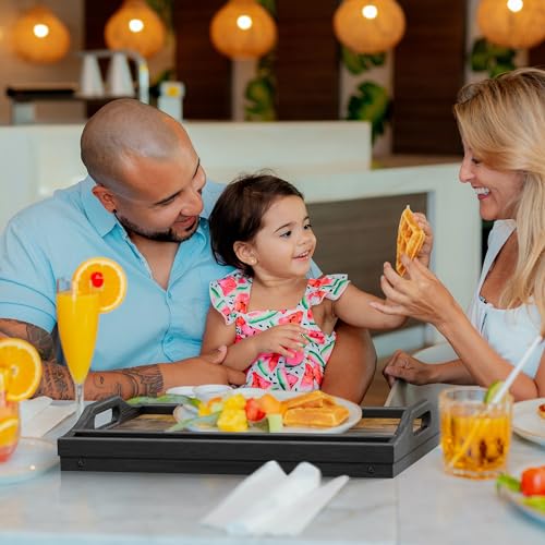 2 Pack Breakfast in Bed Tray for Eating, 16.92 x 12.6 Inch Bed Table Tray with Folding Legs & Handles, Bamboo Food Lap Trays Fits for Adult Kids Eating/TV/Surgery Recovery by Easoger. Set of 2 - color: 2-black 2 Pack