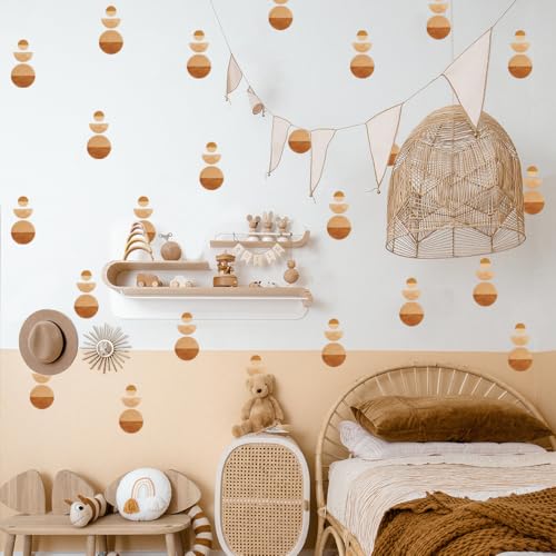 12x36 Inch Set - Nature, Leaves, Flower, Shape Themed DIY Boho Wall Decal Mural Set - 60 Pcs Stickers for Wall, Kitchen, Nursery, Office Decor - Each Sticker 3.2x1.6 Inch (Lantern) - color: Lantern