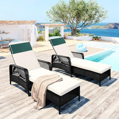 Enipate Outdoor Chaise Lounge Head Pillow, Pack of 2 Water Resistant Headrest Pillows with Elastic Band for Pool Patio Chairs - color: Green