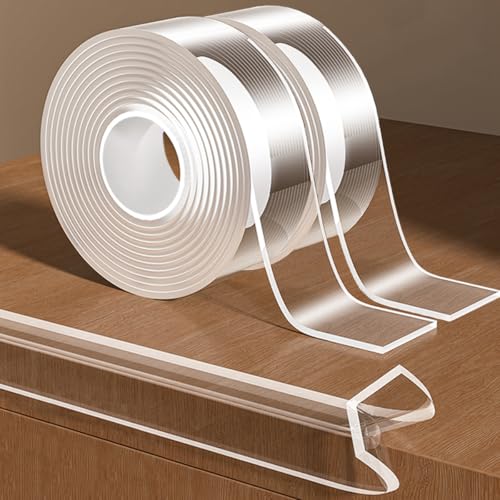 2Pack Baby Proofing Edge Protector for Baby,Clear Edge Protector Strip Sharp Edge Wrap Cover Tape,Corner Bumpers for Furniture,Crib Rail Covers for Teething,Total 19.68 Ft (Width 1.18 in) - size: 2Pack x 1.18in x 9.84FT