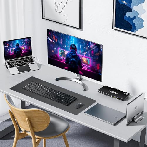 ALOANES Waterproof Mouse Pad with Durable Stitched Edge, Gaming Keyboard, Non-Slip Rubber Base Mouse Mat, Extended Desk pad for Gamer, Office& Home, Dark Gray Mousepad 3XL(35.43"x15.74"x0.12") - color: 02- Dark Gray, size: 3XL(35.4" x 15.7")