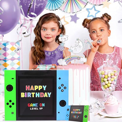 Video Game Birthday Gift Bags, 13 inch Large, with Tissue Paper and Card