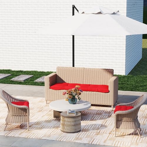 Outdoor Chair Cushions 22x22x4 Inch Set of 2, Red - color: Red, size: 22x22x4"