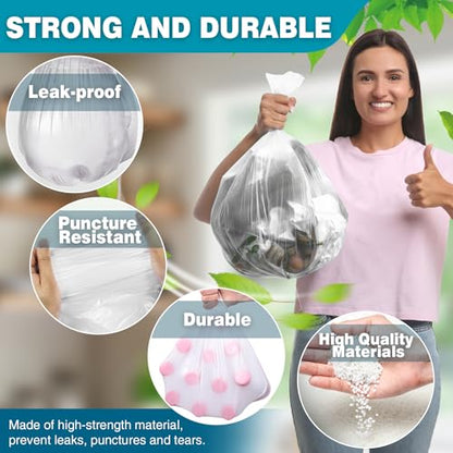 Small Trash Bags 2-4 Gallon Trash Bag 1000 Count | Super Value Small Garbage Bags Bathroom Mini Trash Bags Unscented, Clear Wastebasket Bin Liners, Plastic Bags - style: 2-4 Gallon