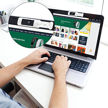 Webcam Cover, 3 Pieces, Laptop Camera Cover, Privacy Shielding Capacity is Twice as Big as The Traditional, Suitable for Computer Mobile Phones, laptops, Tablets and so on (White Marble) - color: White marble