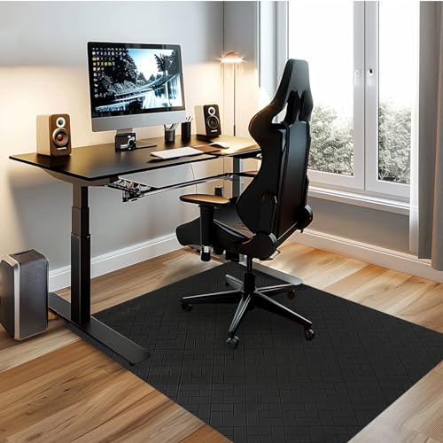 Office Chair Mat for Hard Floor, 48"x36" Computer Chair Mat, Multi-Purpose Desk Floor Protector for Work, Home, Gaming - color: Black, size: 48x36 inches