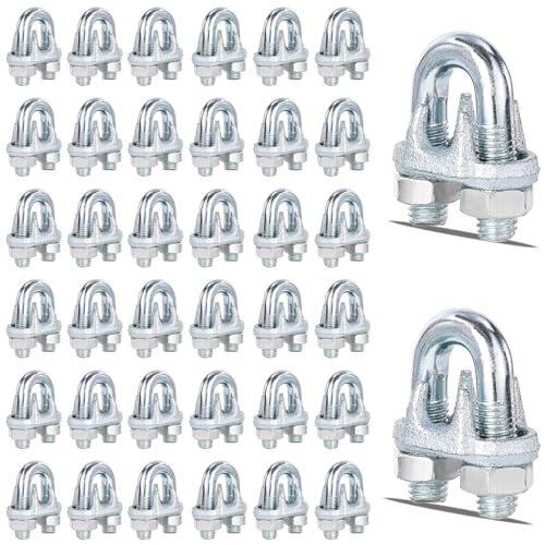 120PCS 5/16" M8 Zinc-Plated Wire Rope Clamps – Heavy Duty U-Bolt Cable Clips (Silver) - size: M8-120PCS