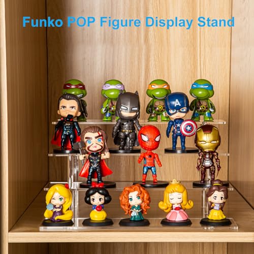 HENABLE 4 Tier Acrylic Perfume Organizer Stand, Clear Display Risers for Perfume, Cologne, Cosmetic, Skincare, Funko POP, Dessert Display, Cupcake Stand Holder - size: 4-Tier 11.6IN