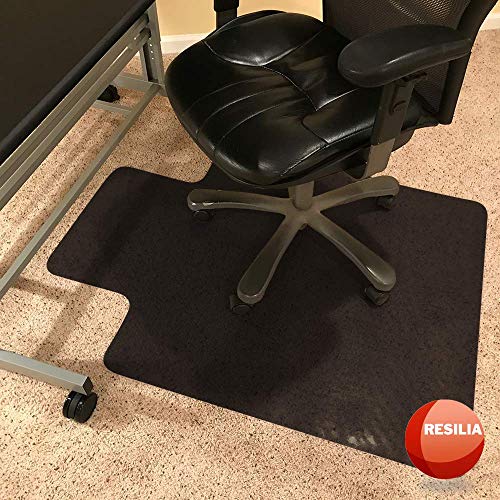 Resilia Office Desk Chair Mat - for Low Pile Carpet (with Grippers) Clear, 48 Inches x 48 Inches, Made in The USA - color: Clear, size: 48" x 48" without lip