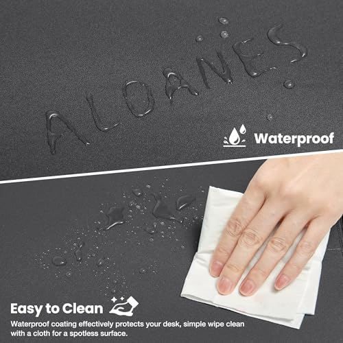 ALOANES Waterproof Mouse Pad with Durable Stitched Edge, Gaming Keyboard, Non-Slip Rubber Base Mouse Mat, Extended Desk pad for Gamer, Office& Home, Dark Gray Mousepad 3XL(35.43"x15.74"x0.12") - color: 02- Dark Gray, size: 3XL(35.4" x 15.7")