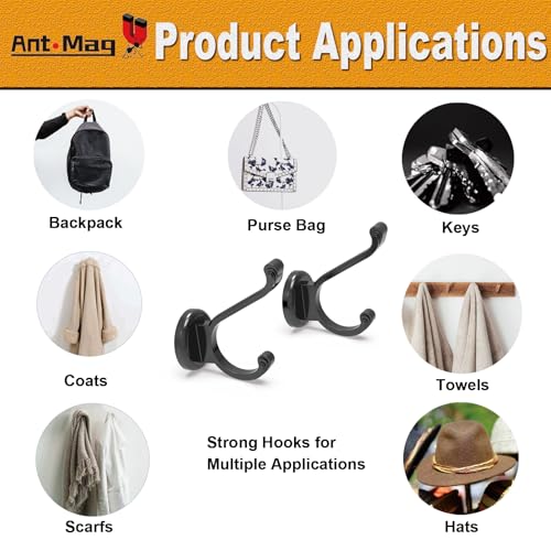 Ant Mag Magnetic Hooks Heavy Duty 140lbs Neodymium Magnet Wall Hooks for Hanging Coats Robes Backpacks Bags Hats Keys Mugs Cups Towels Pack of 4 - size: D1.65in Style1 4 Pack