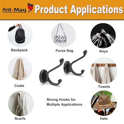 Ant Mag Magnetic Hooks Heavy Duty 140lbs Neodymium Magnet Wall Hooks for Hanging Coats Robes Backpacks Bags Hats Keys Mugs Cups Towels Pack of 4 - size: D1.65in Style1 4 Pack